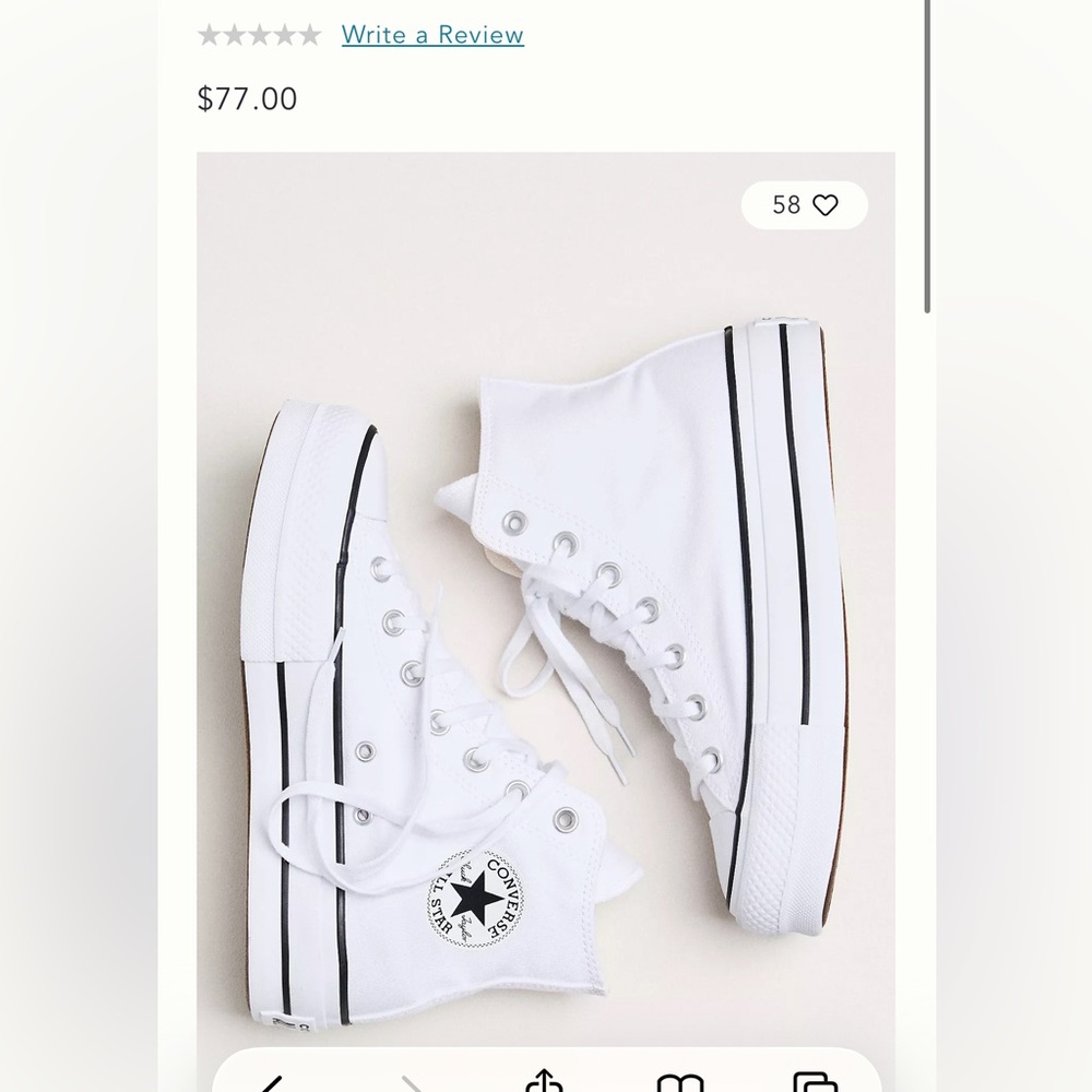 Converse White High-Top Platform Sneakers